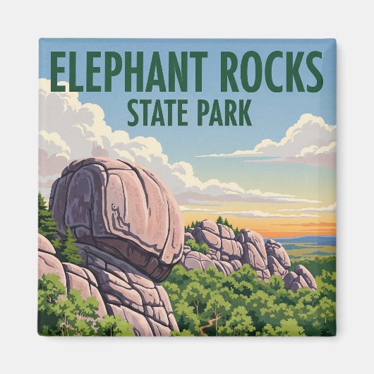 Elephant Rocks Staat Park Missouri Travel Magnet (Vorne)