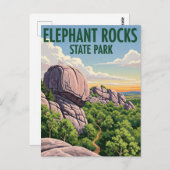 Elephant Rocks Staat Park Missouri Travel Postkarte (Vorne/Hinten)