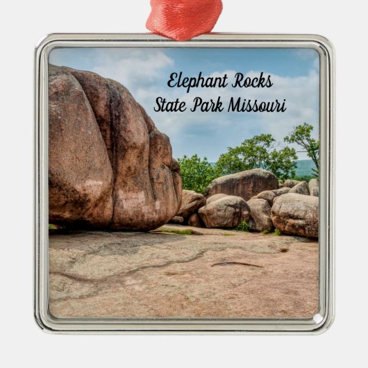 Elephant Rocks Staat Park Premium Square Ornament Aus Metall (Vorne)