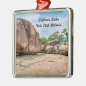Elephant Rocks Staat Park Premium Square Ornament Aus Metall (Links)
