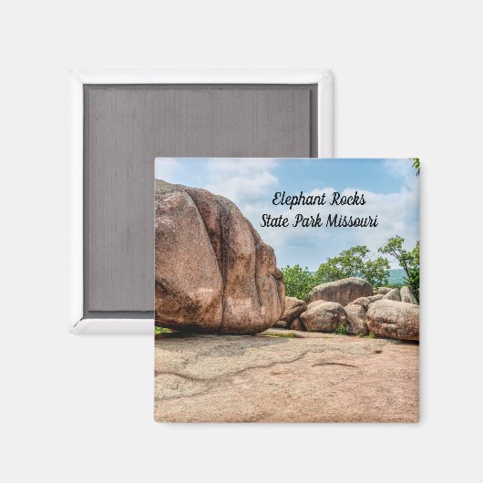 Elephant Rocks Staat Park Square Magnet (Vorderseite/Rückseite)
