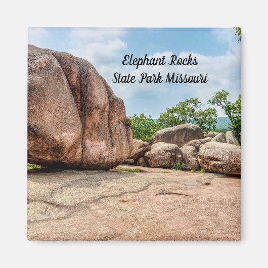 Elephant Rocks Staat Park Square Magnet (Vorne)