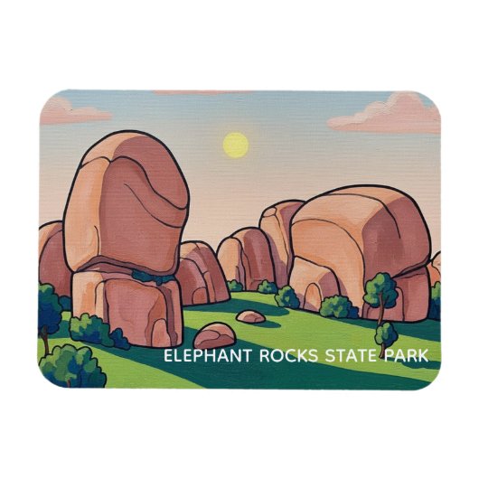 Elephant Rocks State Park Missouri Travel Magnet (Horizontal)