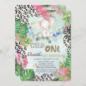 Elephant Rose Palm Blätter 1. Einladung (Vorne/Hinten)