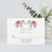 Elephant RSVP-Karte Einladung (Stehend Vorderseite)