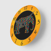Elephant Runde Wanduhr (Winkel)