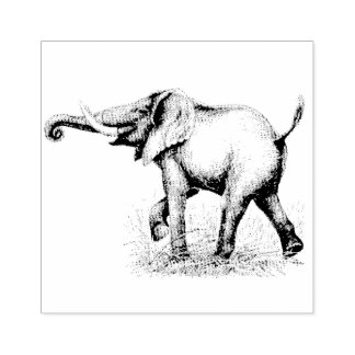 Elephant Safari Animals Gummistempel