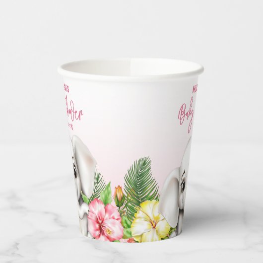 Elephant Safari Baby Dusche Pappbecher (Links)