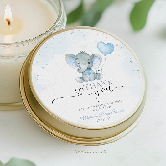 Elephant Safari Baby Dusche Runder Aufkleber