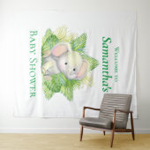 Elephant Safari Babydusche Hintergrund Wandteppich (Beispiel (Horizontal))