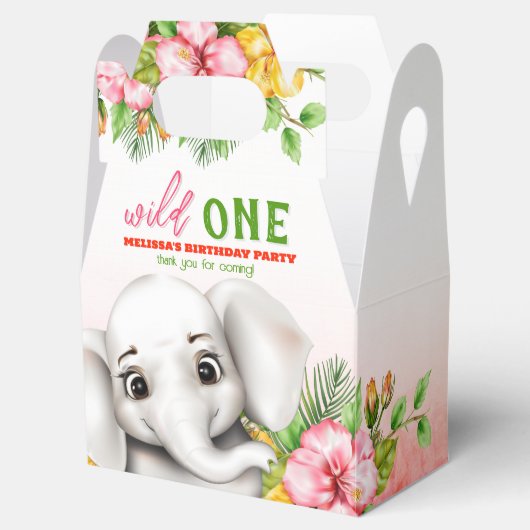 Elephant Safari Birthday Favor Boxes Geschenkschachtel (Geöffnet)