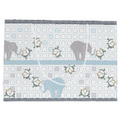 Elephant Safari Blue | Babydusche Große Geschenktüte (Rückseite)