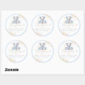 Elephant Safari Boho Blue Danke Baby Dusche Runder Aufkleber (Blatt)
