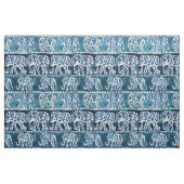 ELEPHANT SAFARI Boho Deep Indigo Wasserfarbe Stoff (Fat Quarter (45,7 x 55,9 cm))
