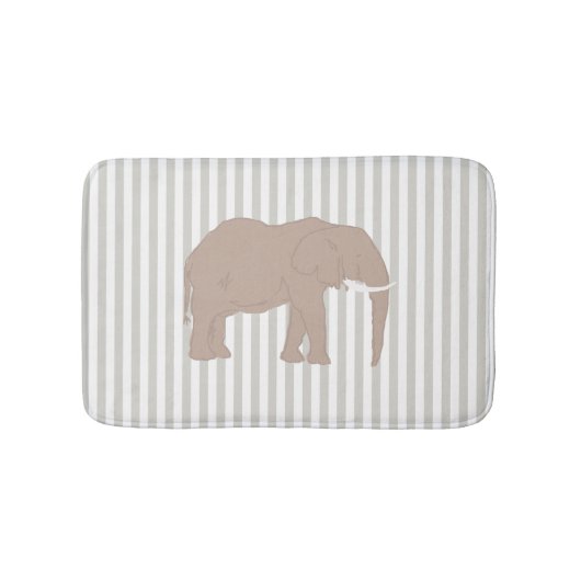 Elephant Safari Design Strip Bath Mat Badematte (Vorderseite)