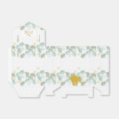 Elephant Safari Floral Green Gold | Babydusche Geschenkschachtel (Ungefaltet)