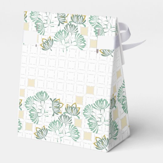 Elephant Safari Floral Green Gold | Babydusche Geschenkschachtel (Rückseite)