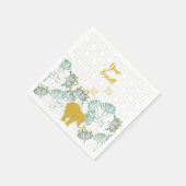 Elephant Safari Floral Jungle Zoo Botanischer Gart Serviette (Ecke)