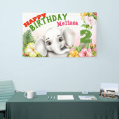 Elephant Safari Girl Birthday Banner (Messeveranstaltung)
