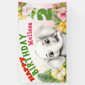 Elephant Safari Girl Birthday Banner (Vertikal)