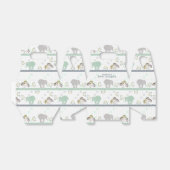 Elephant Safari Green | Babydusche Geschenkschachtel (Ungefaltet)
