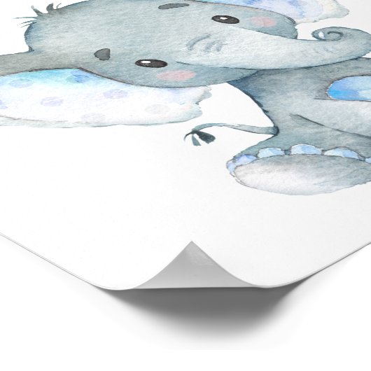 Elephant Safari Kinderzimmer Wall Art Poster (Ecke)