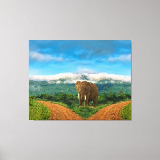 Elephant Safari Leinwand Art (Vorderseite)
