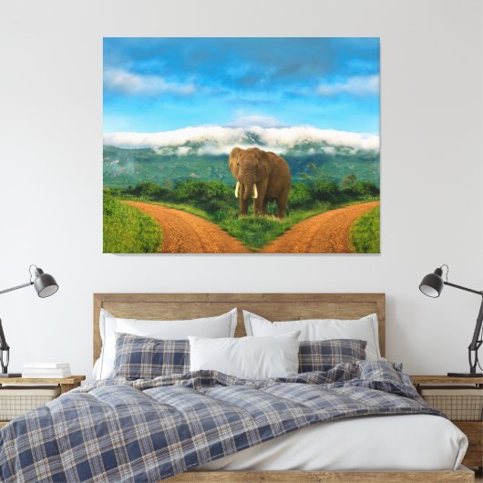 Elephant Safari Leinwand Art (Insitu (Schlafzimmer))