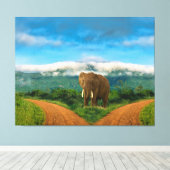 Elephant Safari Leinwand Art (Insitu (Holzboden))