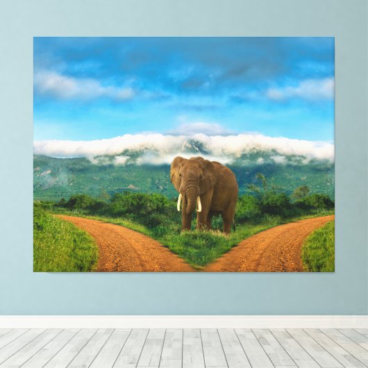 Elephant Safari Leinwand Art (Insitu (Holzboden))