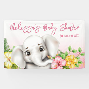 Elephant Safari Tropical Jungle Baby Dusche Banner