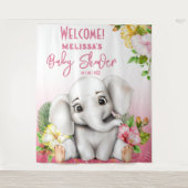 Elephant Safari Tropical Jungle Baby Dusche Wandteppich (Vorderseite)