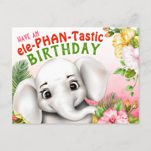 Elephant Safari Tropischer Dschungel Postkarte