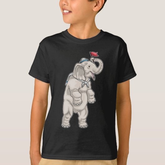 Elephant Sailor Sailor Hut T-Shirt (Vorderseite)