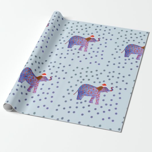 Elephant Santa Geschenkpapier (Ungerollt)