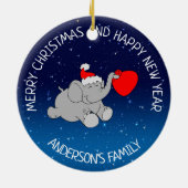 Elephant Santa Keramik Ornament (Hinten)