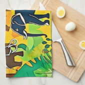 Elephant Savanna Jungle Art Geschirrtuch (Viertel Falte)