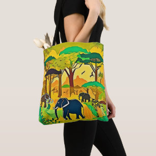 Elephant Savanna Jungle Art Tasche