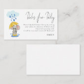Elephant Schirmbücher für Babydusche Begleitkarte (Vorne/Hinten)
