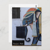 Elephant, schöne Varanasi, Urlaub Indien Postkarte (Vorne/Hinten)