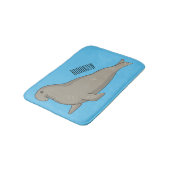 Elephant seal cartoon illustration badematte (Schrägansicht)