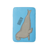 Elephant seal cartoon illustration badematte (Vorderseite Vertikal)