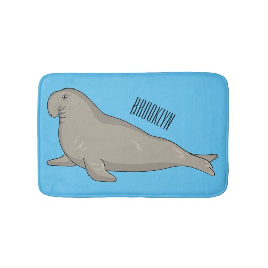 Elephant seal cartoon illustration badematte (Vorderseite)