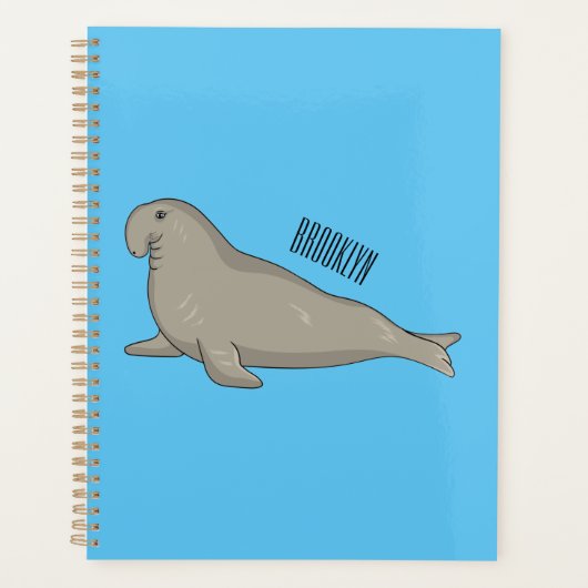 Elephant seal cartoon illustration planer (Vorderseite)