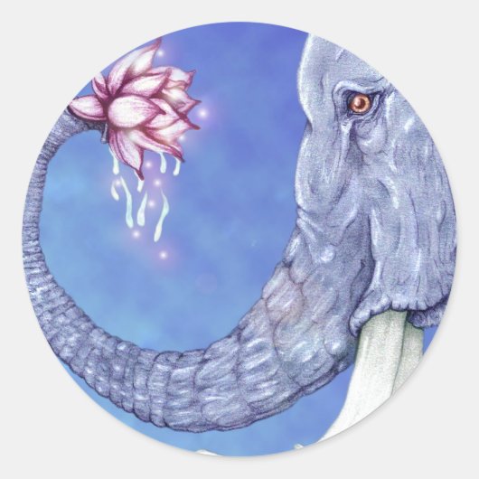 Elephant *Segnungen werden* Runder Aufkleber (Vorderseite)