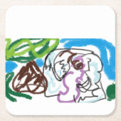 Elephant SET Rechteckiger Pappuntersetzer (Vorderseite)