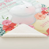 Elephant Sherpa Blanket mit Blume + Individuelle N Sherpadecke (3/4)