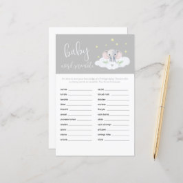 Elephant Shower Baby Word Scramble Game Grau