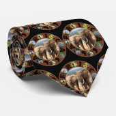 Elephant Siblings Africa Circle Neck Tie Krawatte (Gerollt)