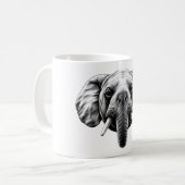 Elephant Siegel Head Black & White Kaffeetasse (Vorderseite Links)